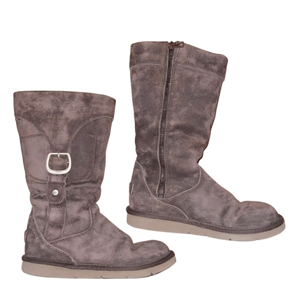 🌟HOST PICK UGG Cargo III Tall Brown Suede Shearling Boots | Size 37 / 6(fits 7) - Picture 3 of 16